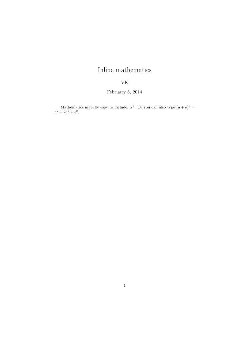Inline mathematics