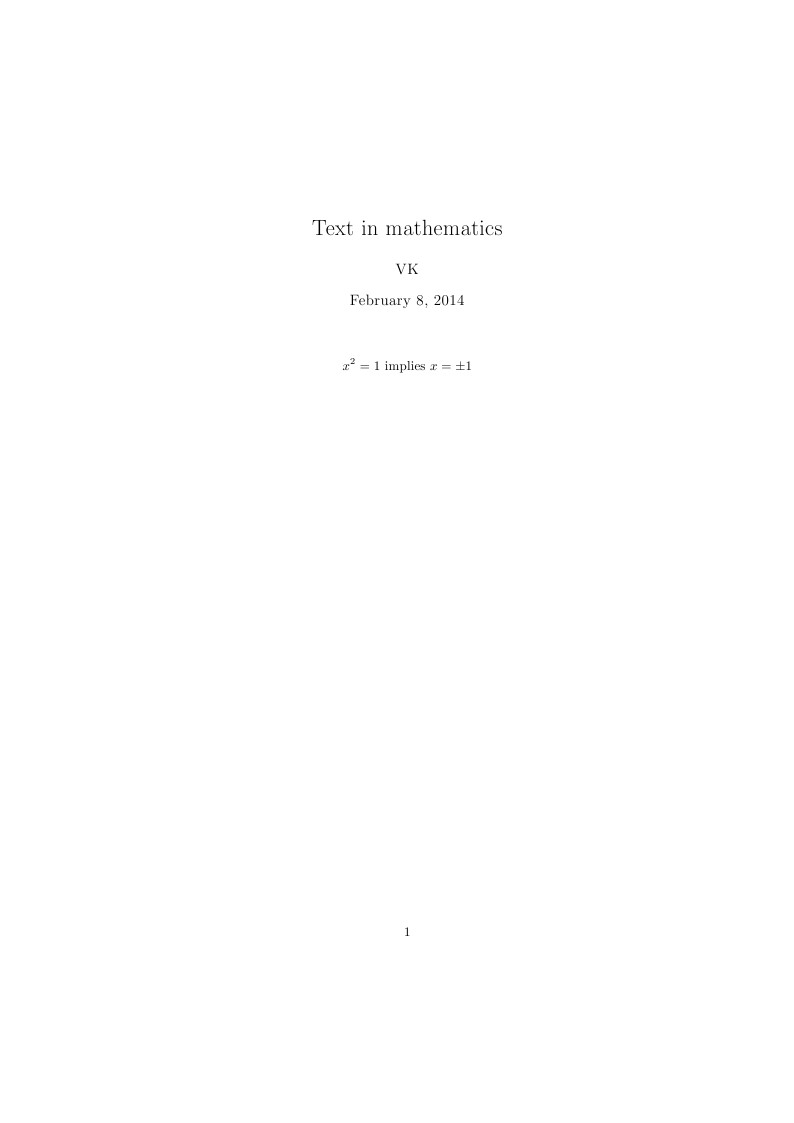 Text in mathematics