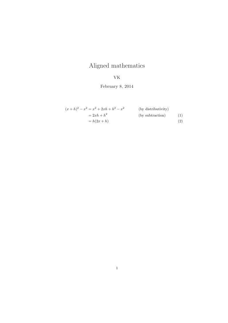 Aligned mathematics
