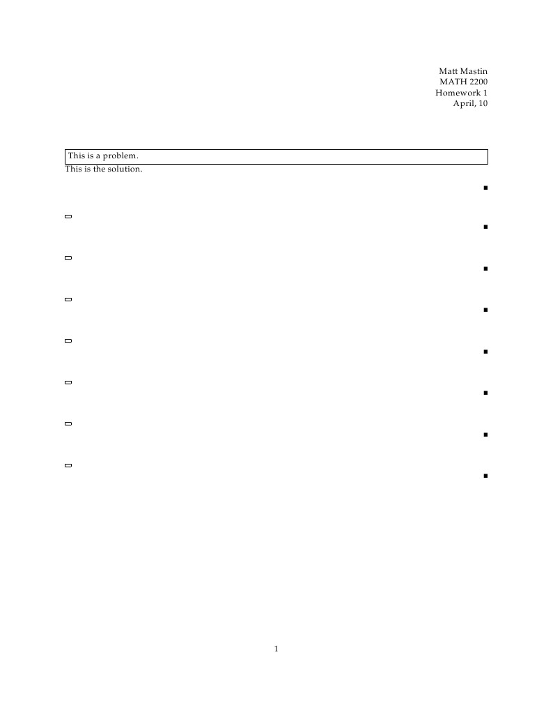 Homework Problem Sheet Template