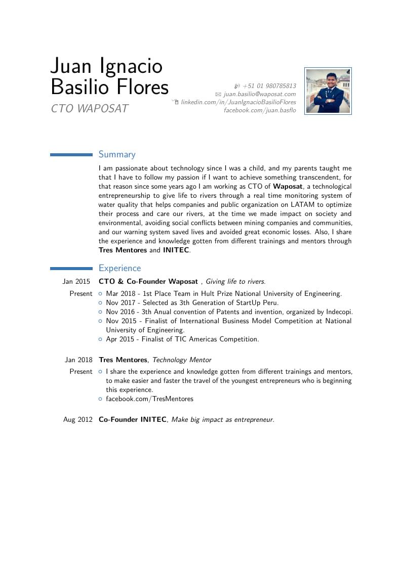 Juan Ignacio Basilio Flores's CV