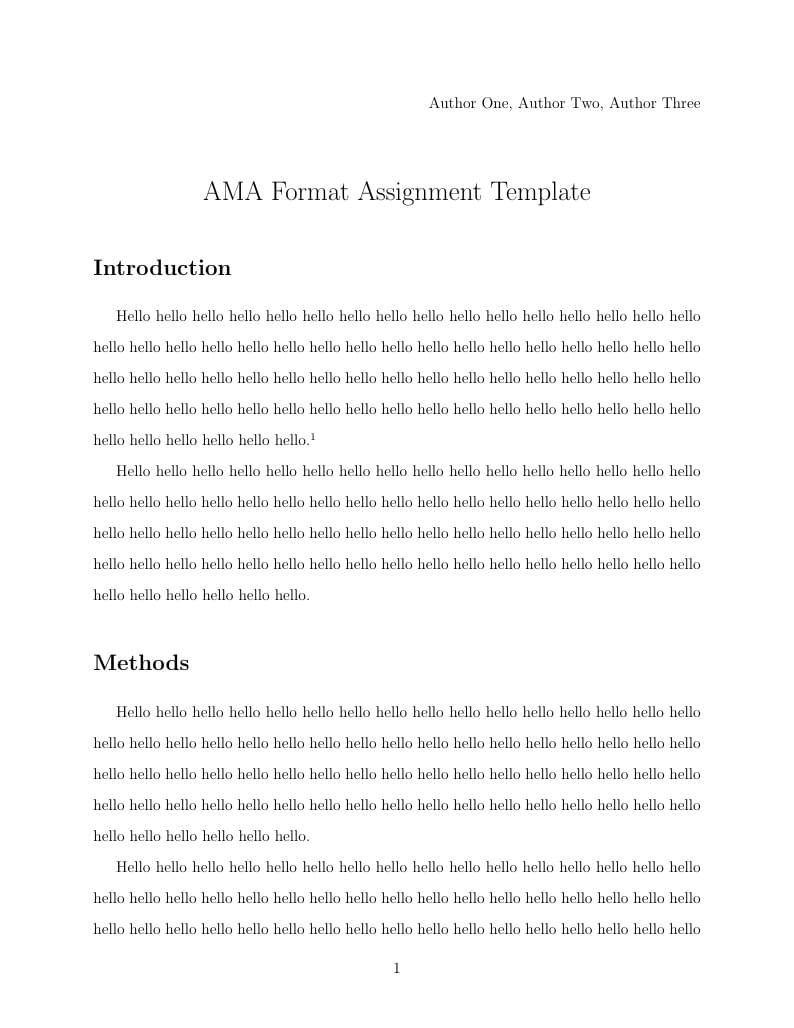 AMA Format Assignment Template