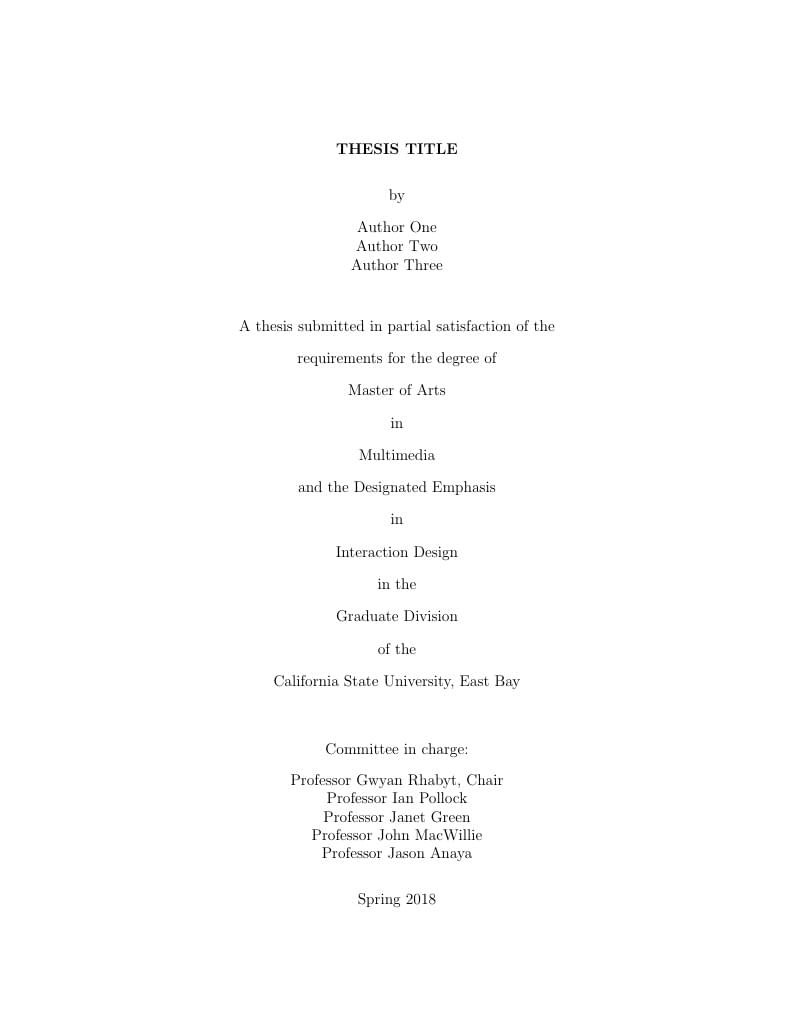 CSU East Bay MAMMIxD - Thesis Template and Guide