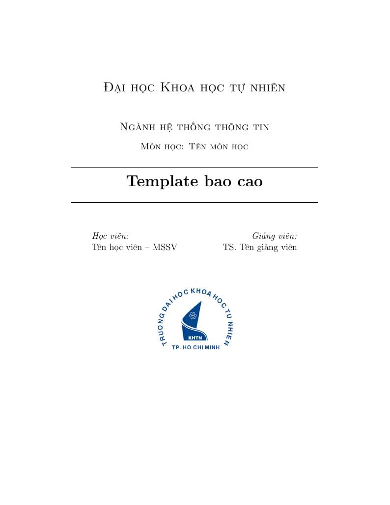 Template báo cáo KHTN