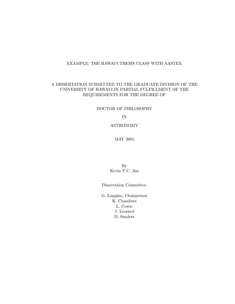 Institute for Astronomy Dissertation Template