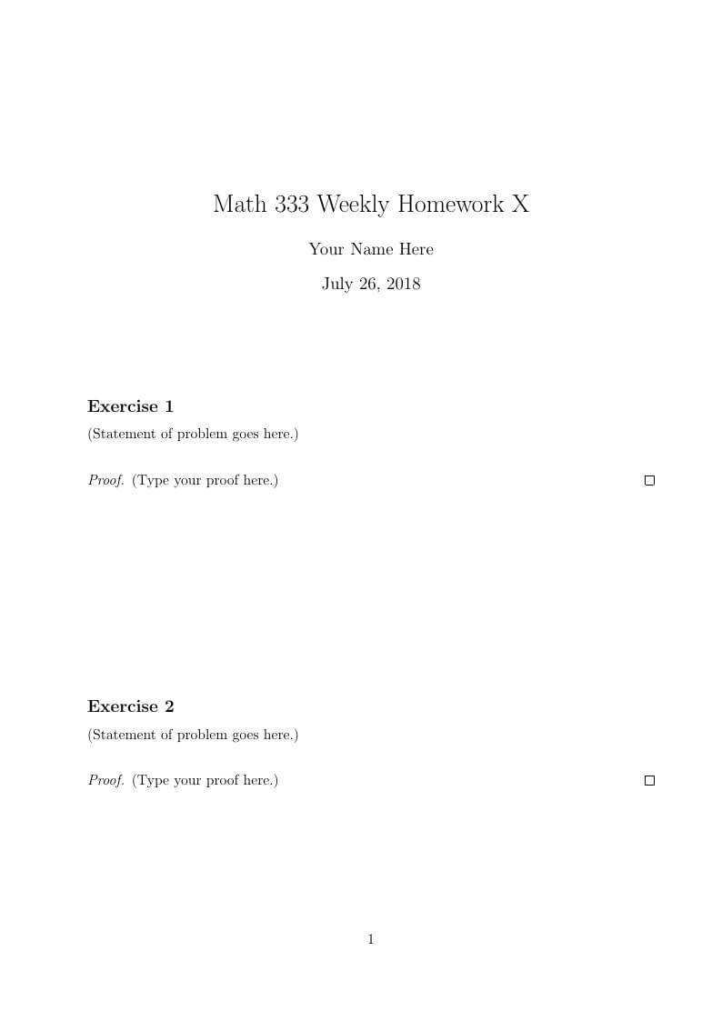 Math 333 Weekly Homework Template