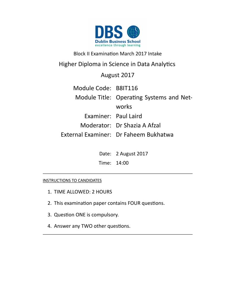 DBS Exam Template