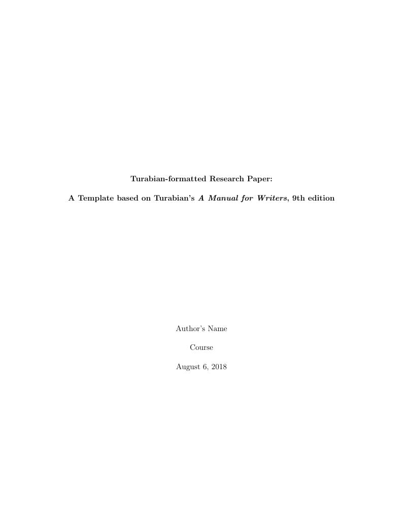 Turabian-formatted Research Paper