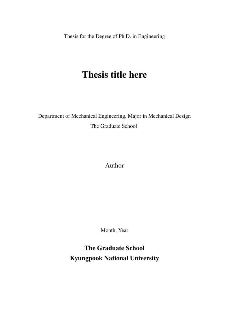 KNU thesis format