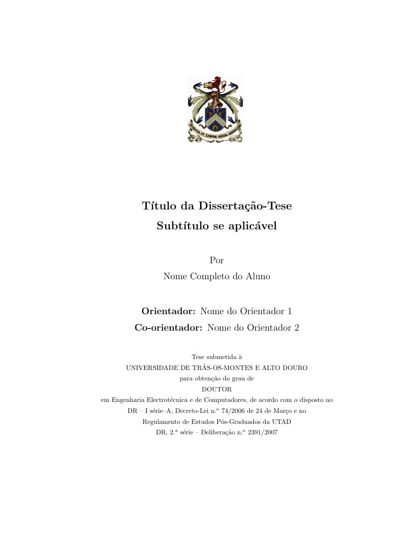 MsC, PhD Tese UTAD