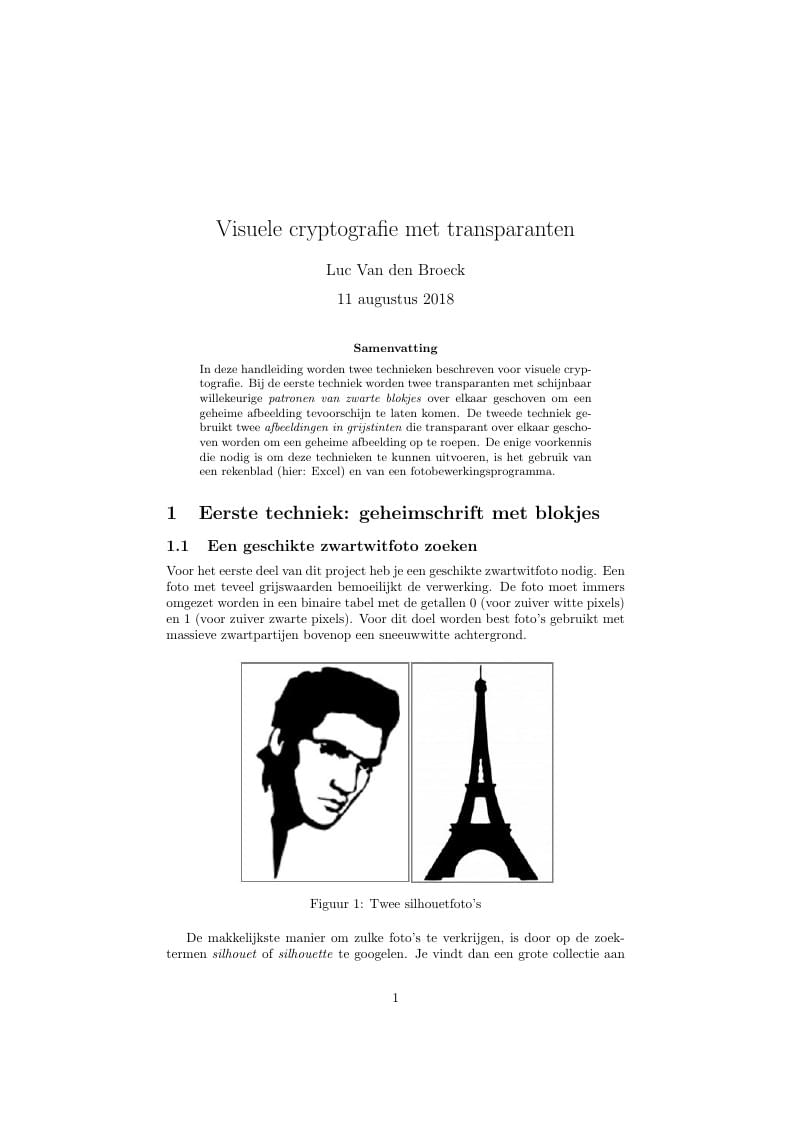 Visuele cryptografie met transparanten
