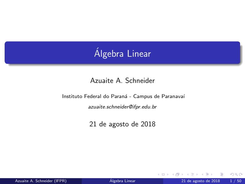 Algebra Linear