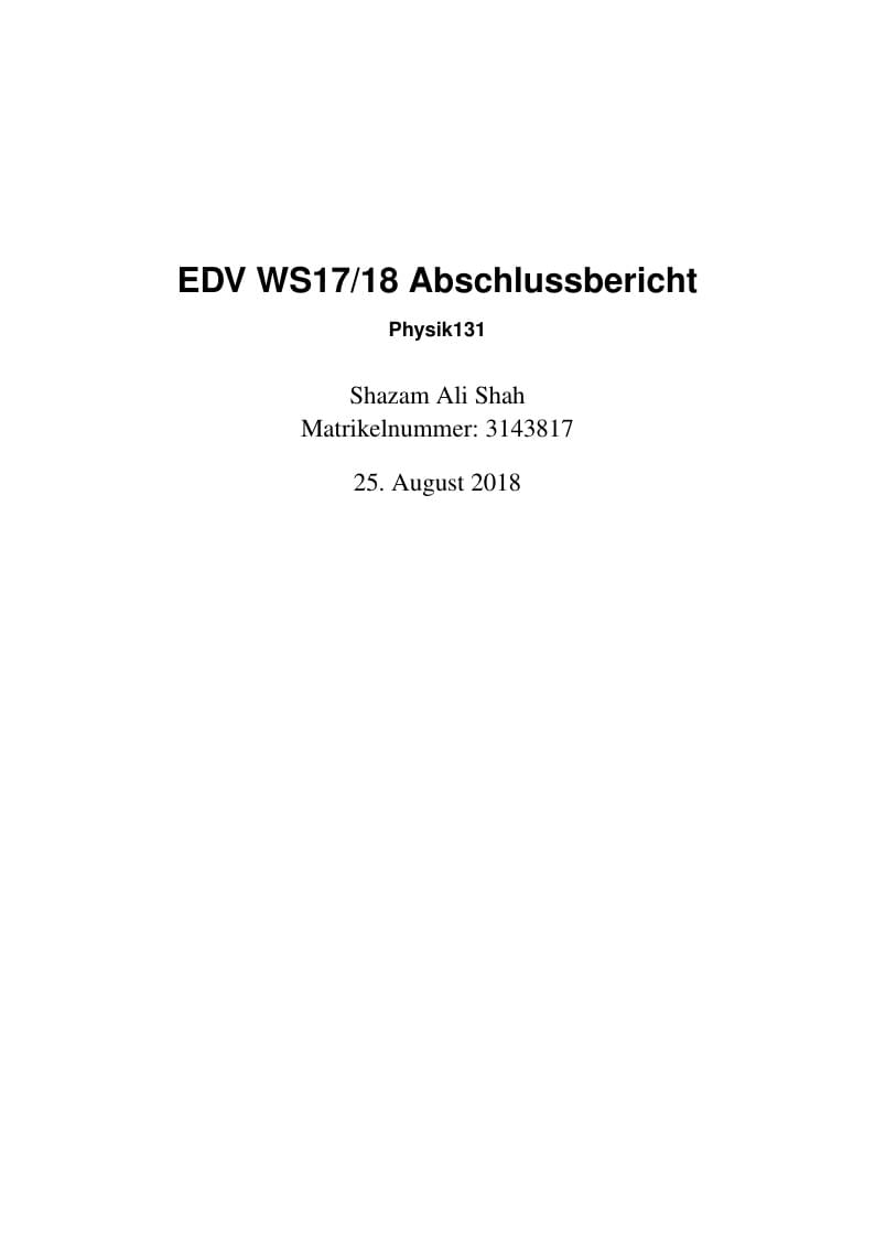 EDV WS17/18 Abschlussbericht-Shazam Ali Shah