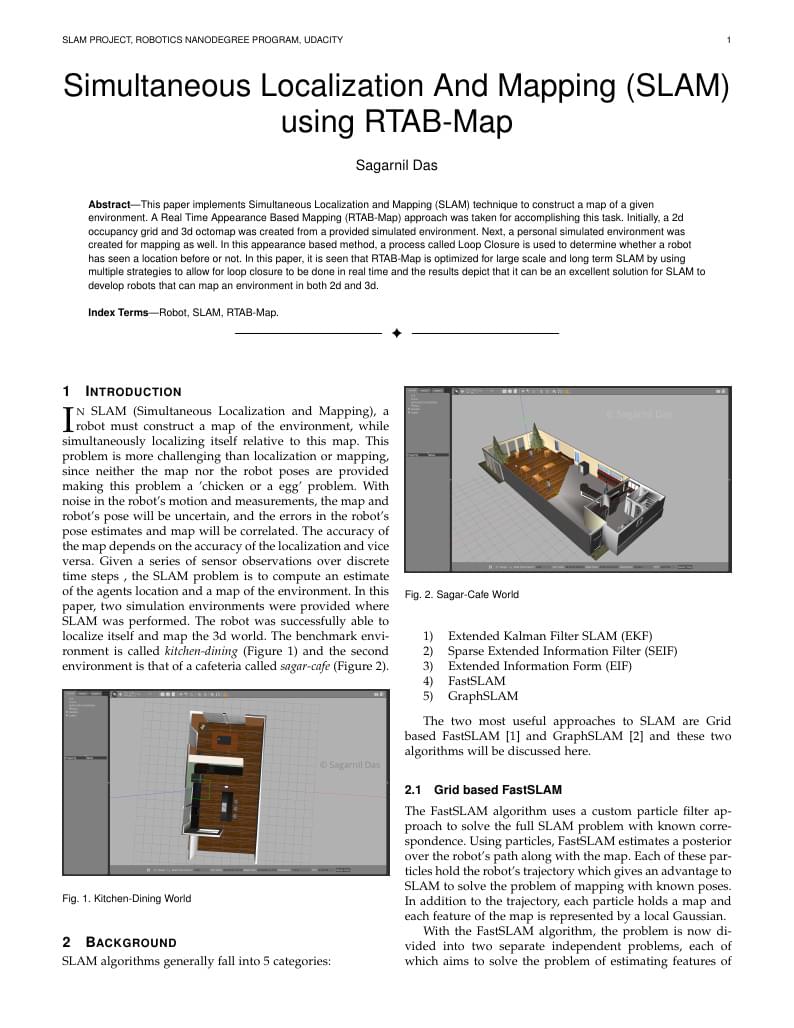 Simultaneous Localization And Mapping (SLAM) using RTAB-Map