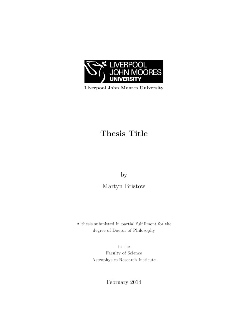 LJMU LaTeX Thesis Template