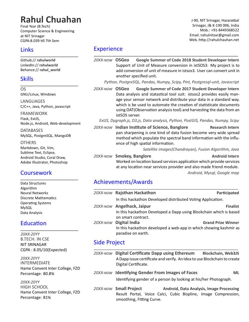 Rahulworld Resume