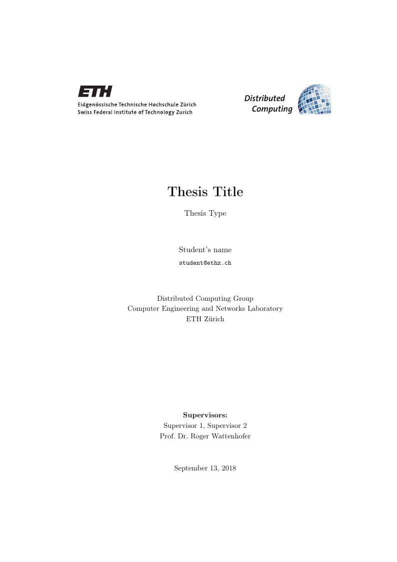 ETH Zurich DISCO Thesis Template