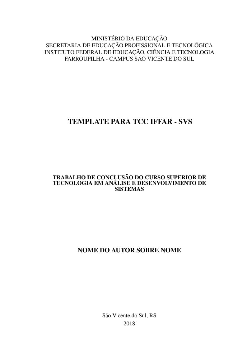 Template para TCC IFFar - SVS 2018