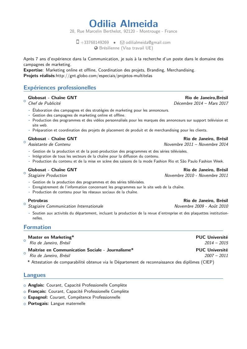 Odilia Almeida's CV
