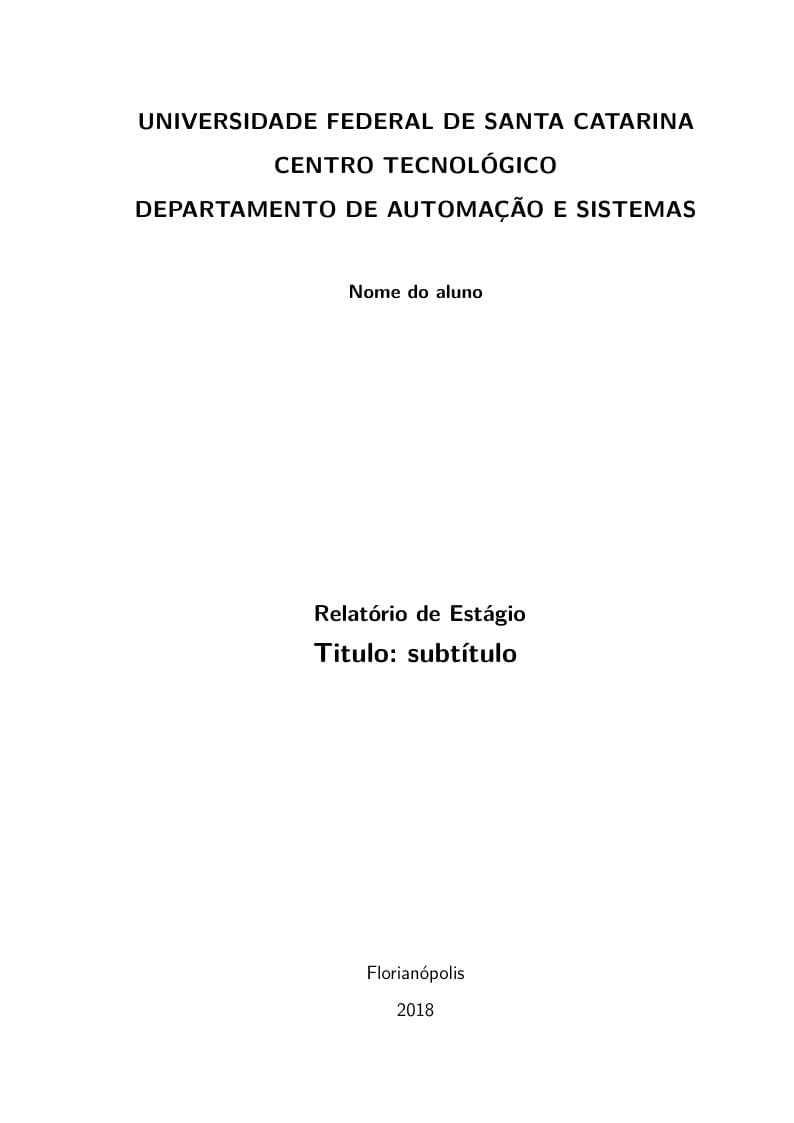 Relatório de Estágio DAS - UFSC
