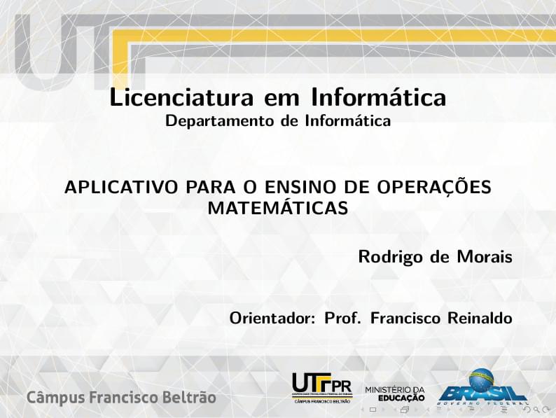 Modelo de Apresentação - Slides - UTFPR