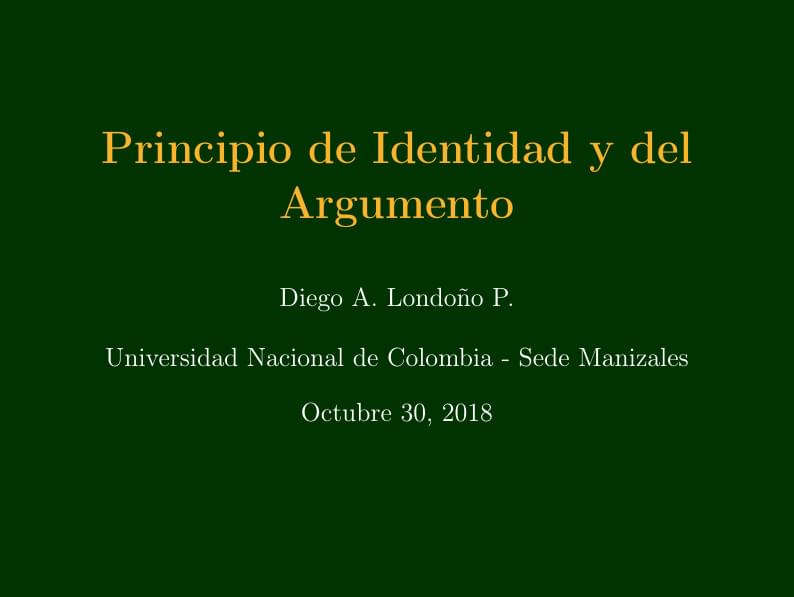 Principio de identidad y del Argumento