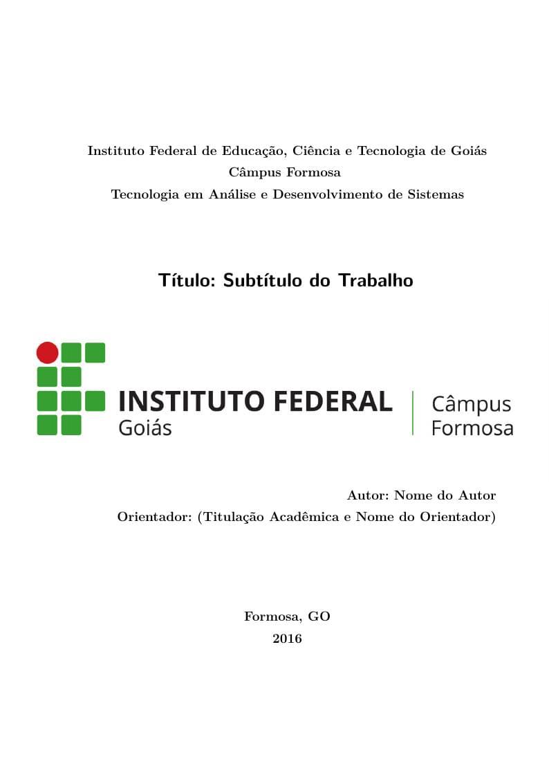 Template para TCC do curso TADS no IFG Formosa