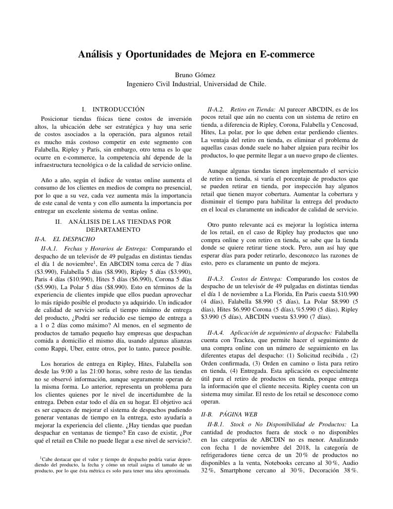 Análisis y Oportunidades de Mejora en E-commerce