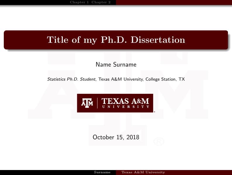 Presentation Template - Texas A&M