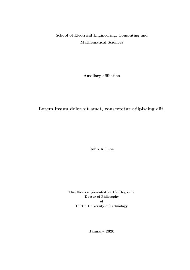 Curtin University PhD thesis template (for astronomy)