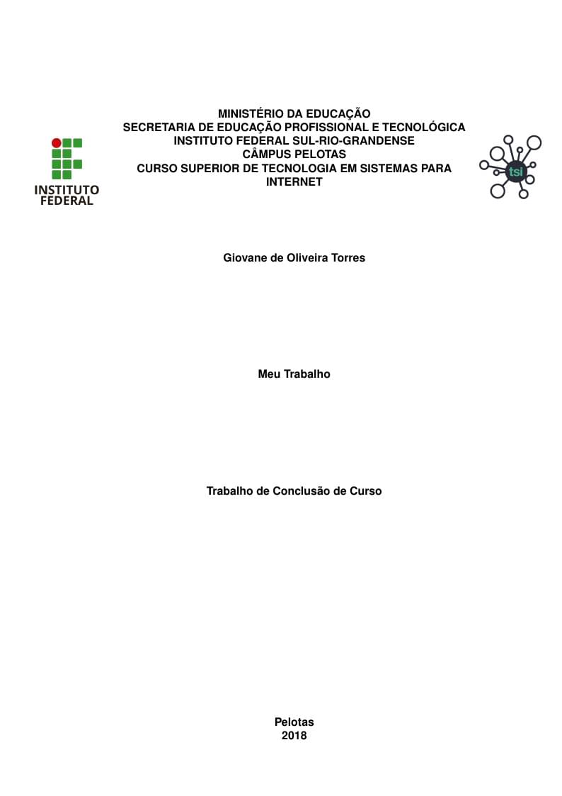 Template TCC (TSI-IFSul)