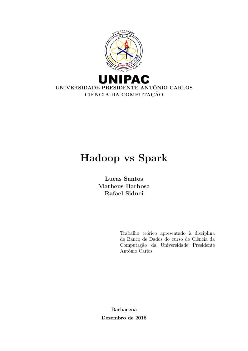 Trabalho Final - Hadoop versus Spark