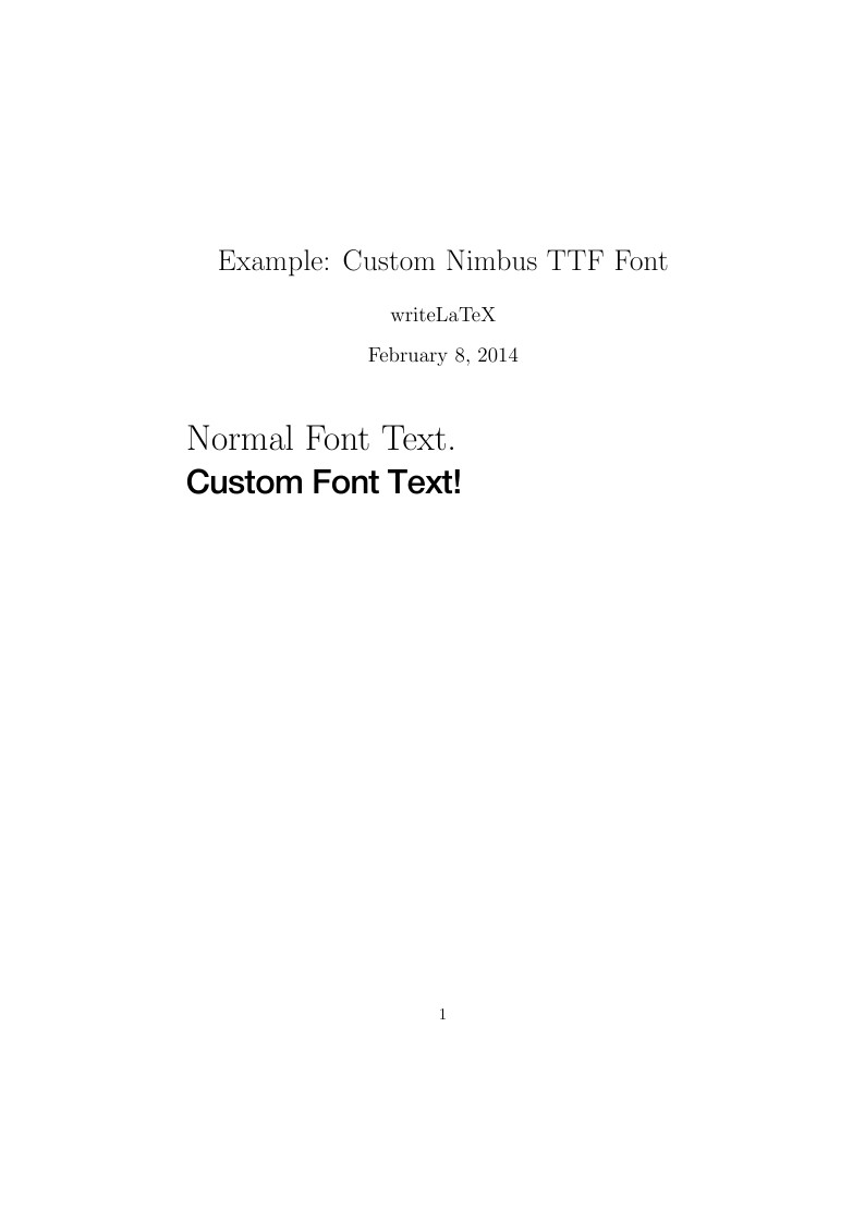 Example: Custom Nimbus TTF Font