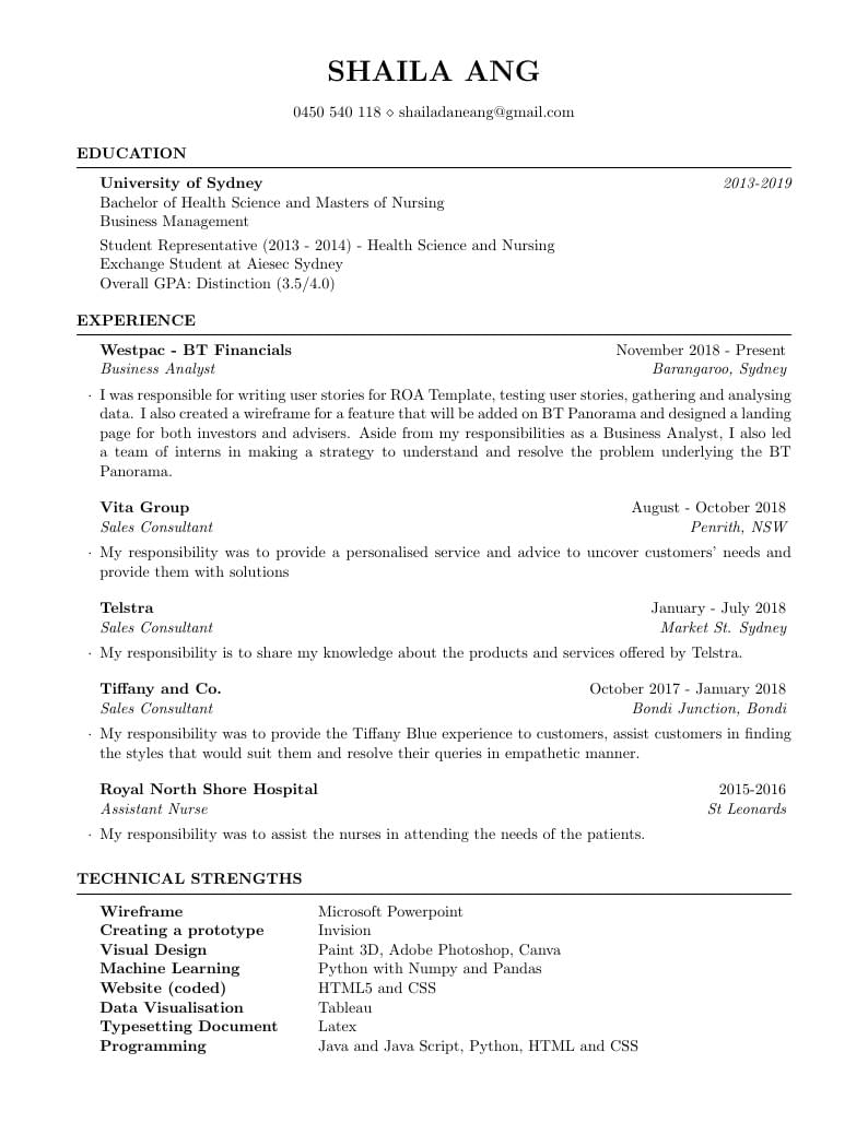 Shaila Ang's CV