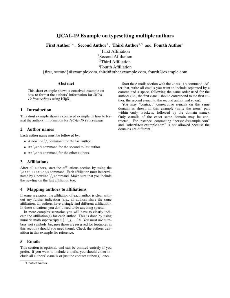 Template for Submission to IJCAI-19