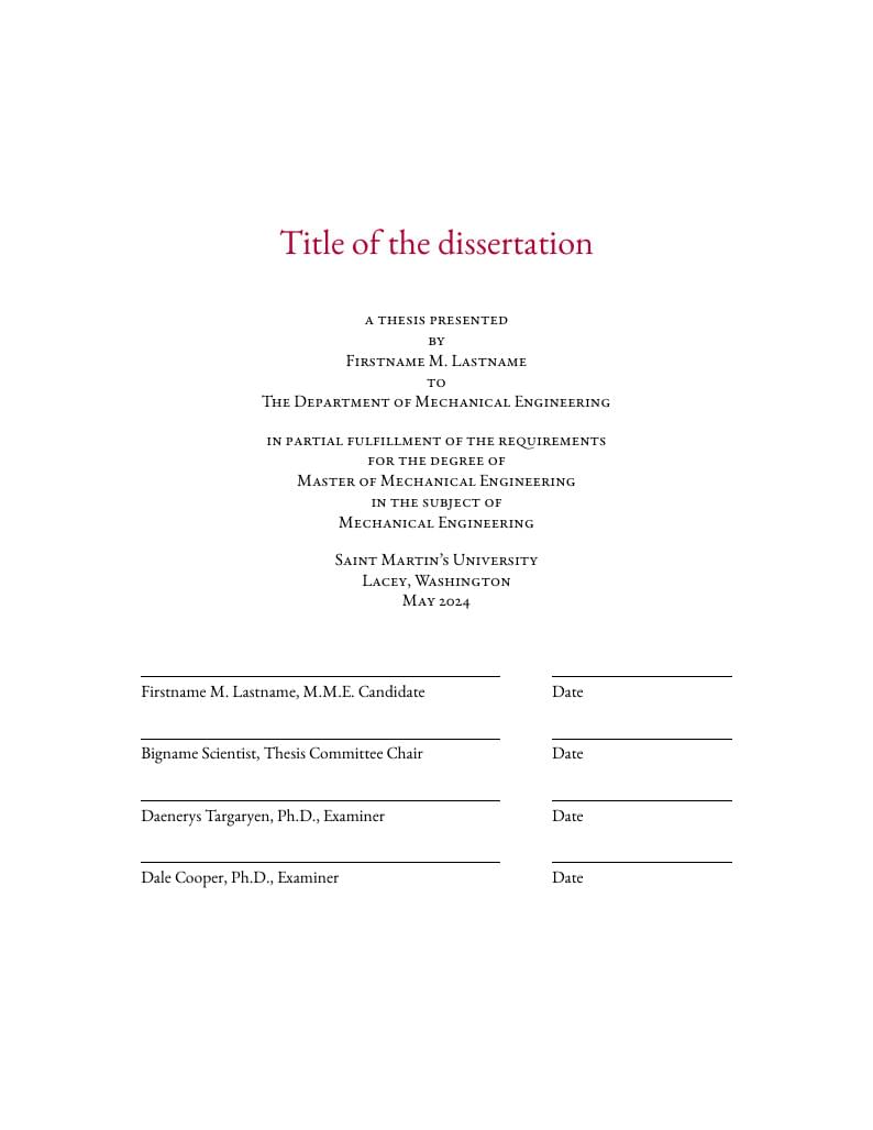 Dissertate for Saint Martin's University
