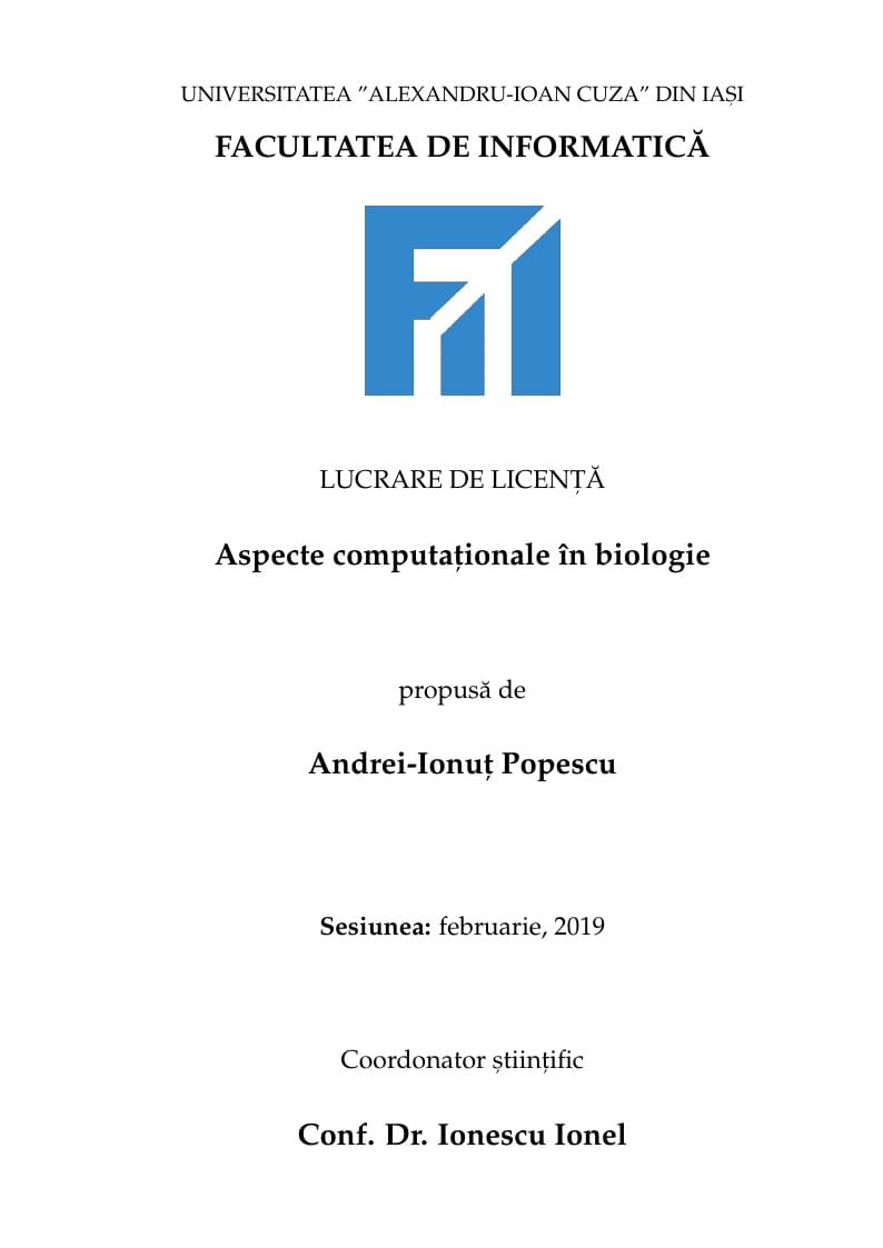 Faculty of Computer Science, "Alexandru-Ioan Cuza" University, bachelor thesis template