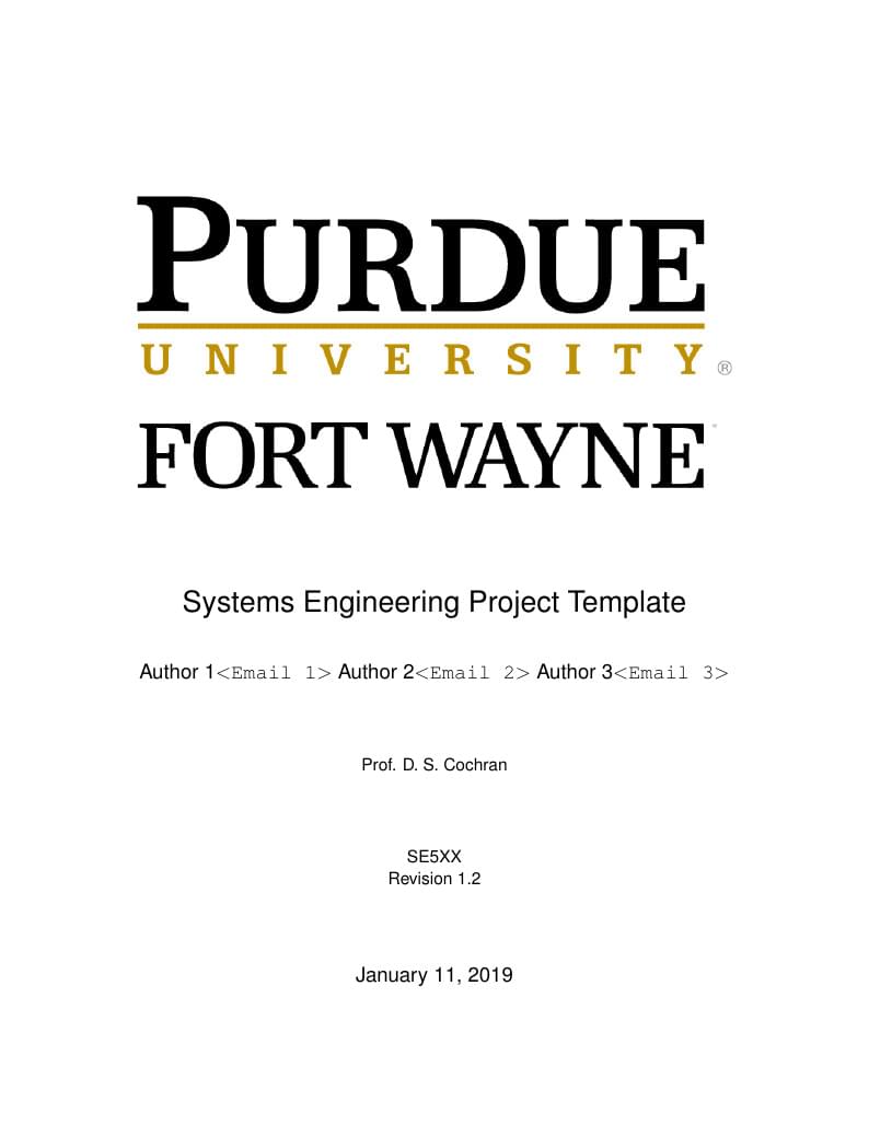 PFW SE5XX Systems Engineering Project Template