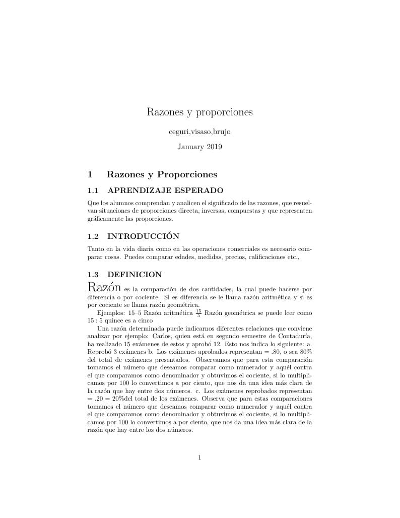 Razones y Proporciones