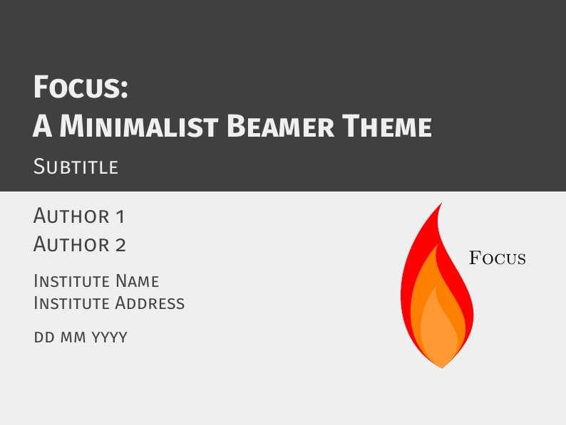 Focus:  A Minimalist Beamer Theme
