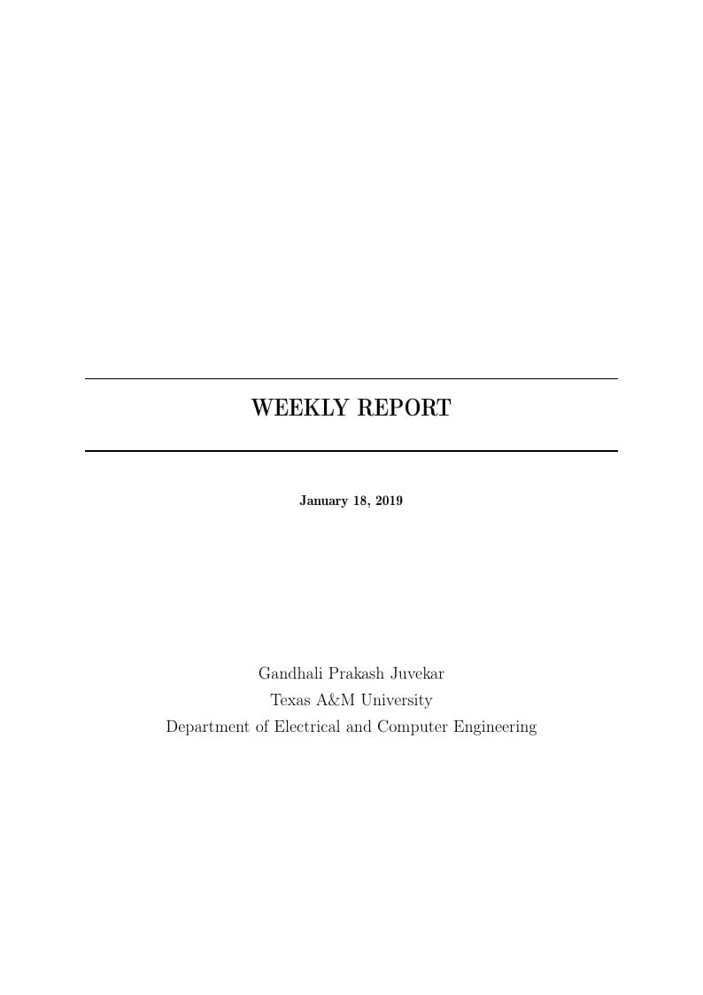 Weekly Report template