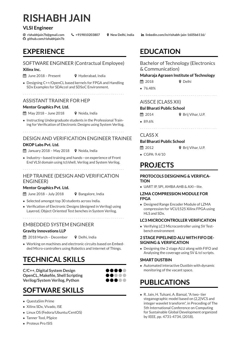 Rishabh Jain's CV