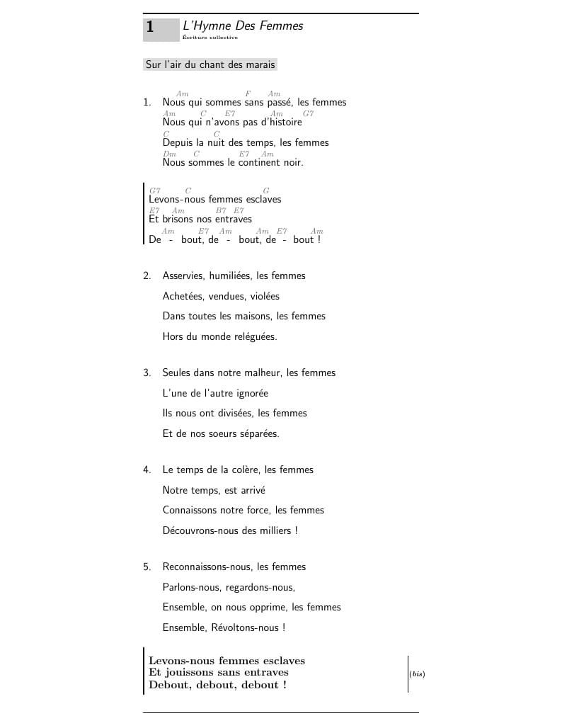 Exemple de chant