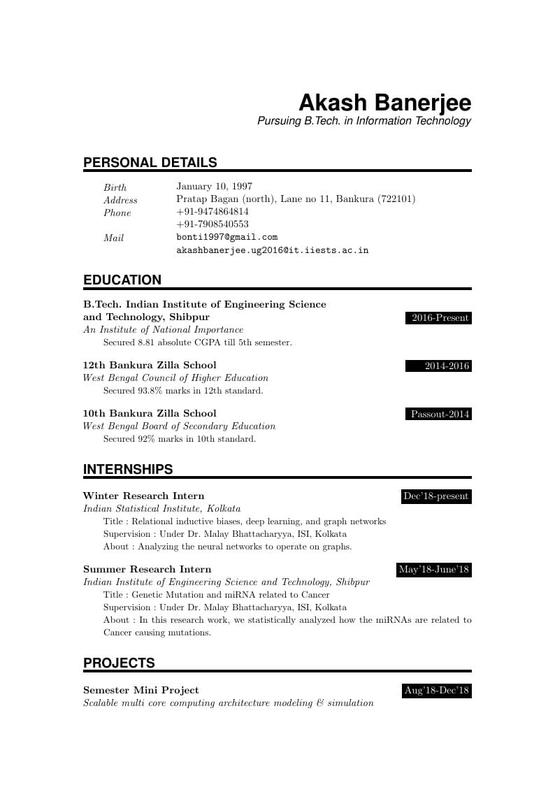 Akash Banerjee's CV