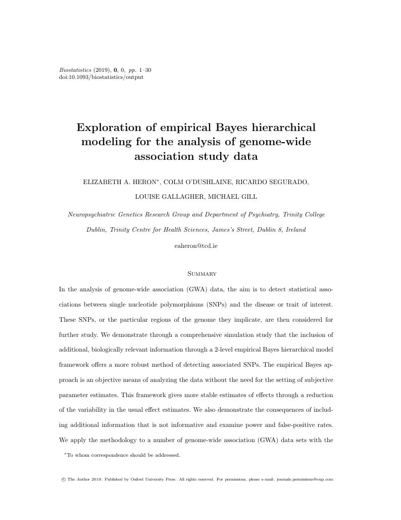 Template for Biostatistics Journal