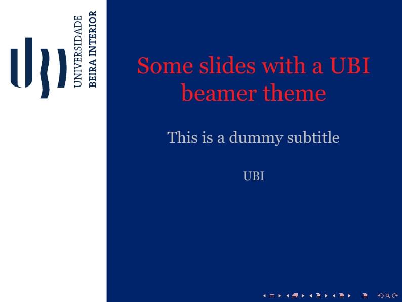 Some slides with a UBI beamer theme