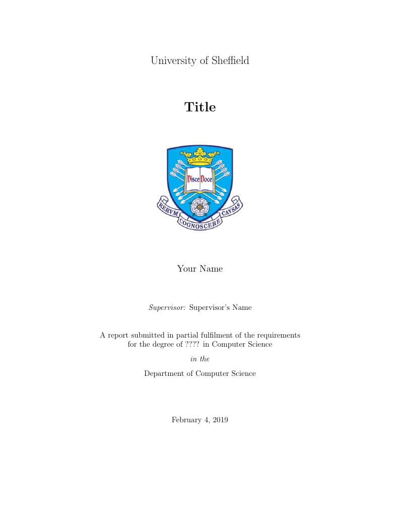The University of Sheffield, Computer Science Report