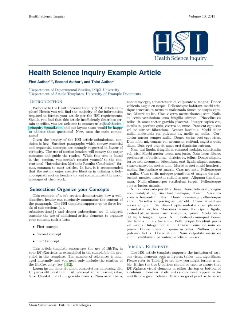 Health Science Inquiry Article