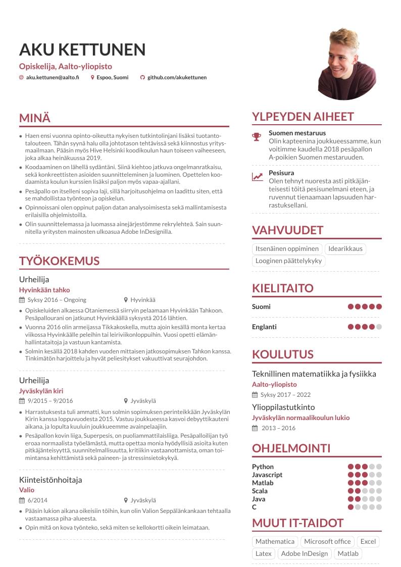 Curriculum Vitae - Aku Kettunen