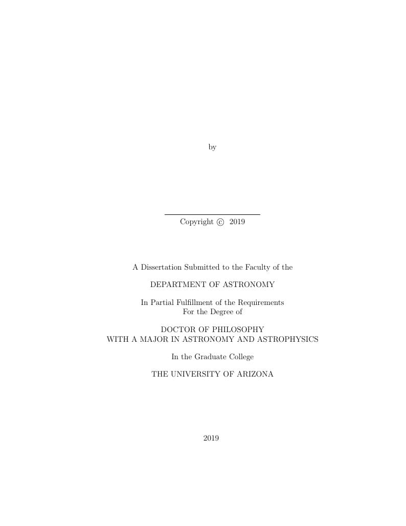 University of Arizona Astronomy Thesis Template